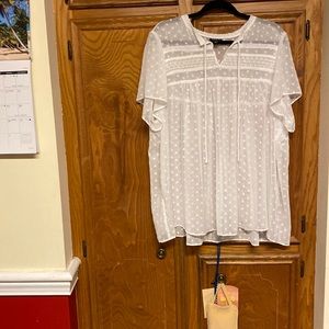 Torrid White Dot Blouse